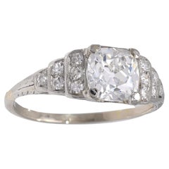 Art Deco GIA 1.96 carat diamond platinum engagement ring