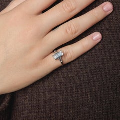 Art Deco GIA 1.99 carat baguette cut diamond platinum engagement ring