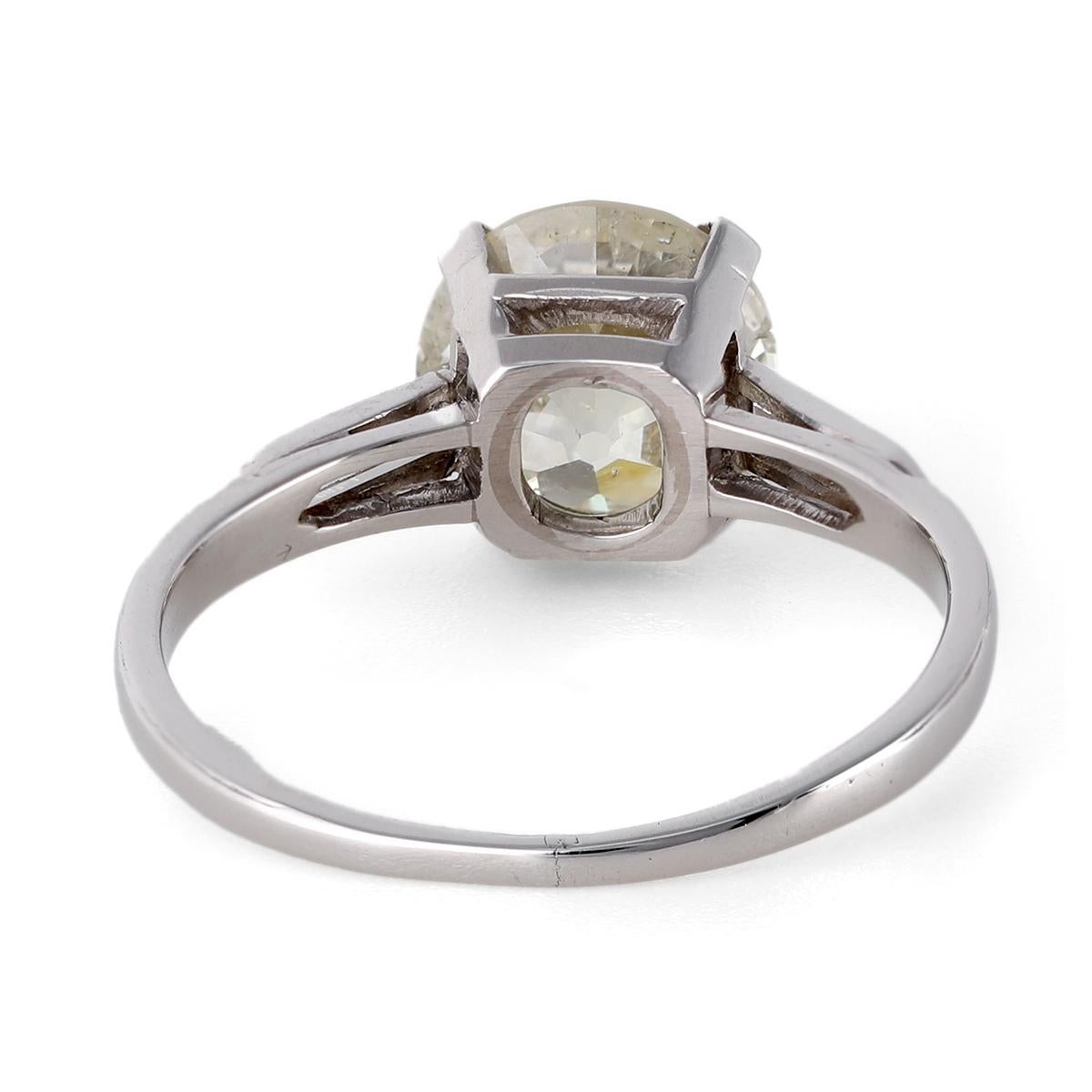 Art Deco GIA 2.02 Carats Old European Cut Diamond Platinum Ring 2