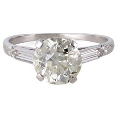 Art Deco GIA 2.02 Carats Old European Cut Diamond Platinum Ring