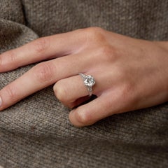 Art Deco GIA 2.03 carat diamond filigree platinum engagement ring