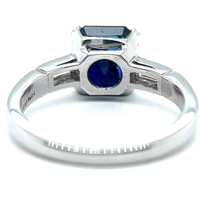Art Deco GIA 2.06 Carats Sri Lanka Sapphire Diamond Platinum Ring 1