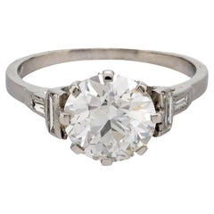 Art Deco GIA 2.08 carat old European cut diamond platinum engagement ring