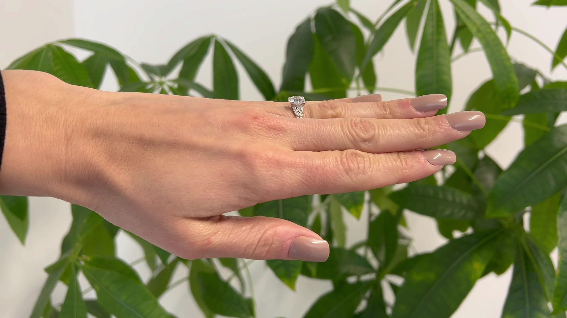 Platinring, Art déco, GIA 2,32 Karat Diamant im alteuropäischen Schliff im Zustand „Hervorragend“ in Beverly Hills, CA
