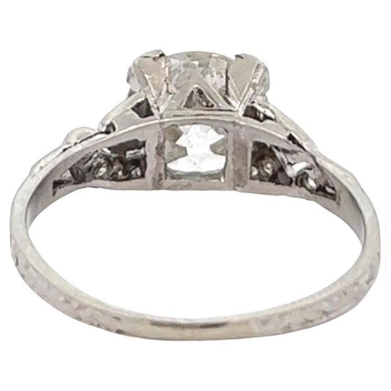 Art Deco GIA 2.32 Carats Old European Cut Diamond Platinum Ring 1