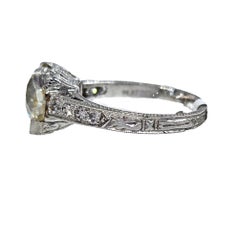 Art Deco GIA 2.35ctw OLD European Cut Diamond Vintage Platinum Engagement Ring