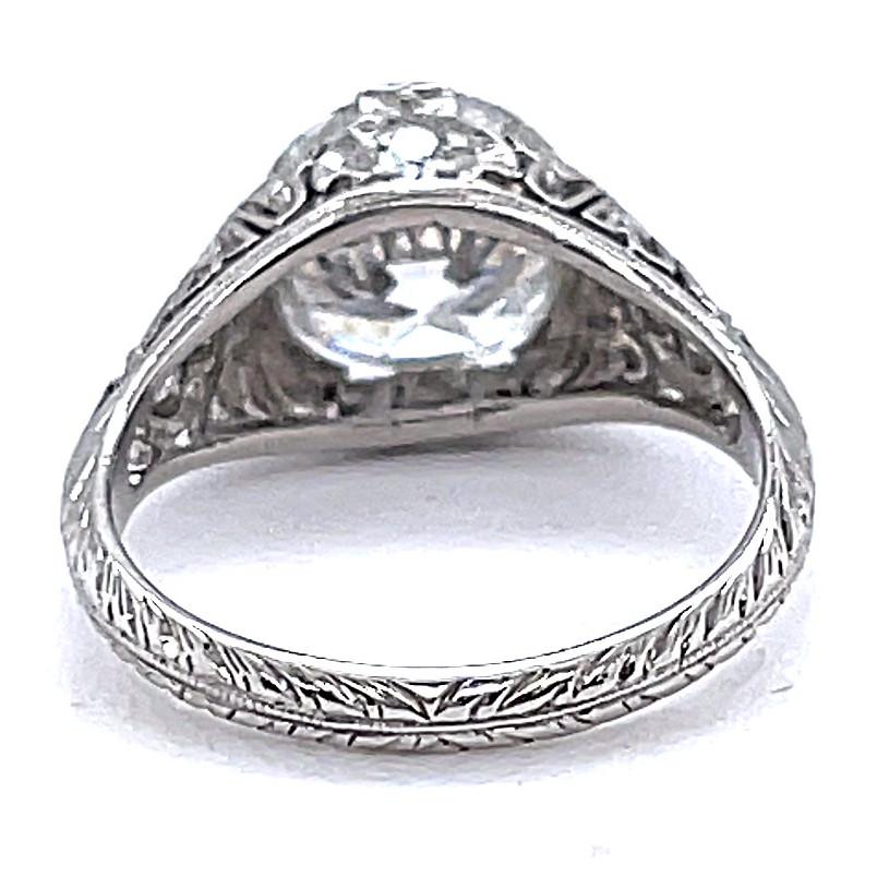 Art Deco GIA 2.49 Carat Old European Cut Diamond Platinum Engagement Ring 2