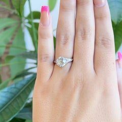 Art Deco GIA 2.53 Carats Old Mine Cut Diamond Platinum Filigree Engagement Ring