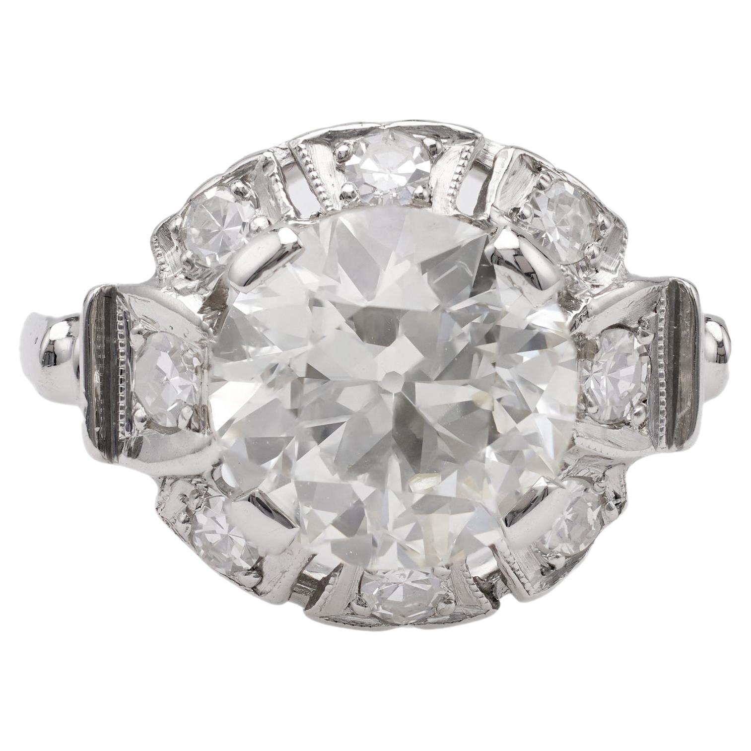 Art Deco GIA 2.63 Carat Old European Cut Diamond Platinum For Sale