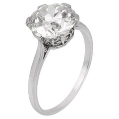 Art Deco GIA 2.70 carat old European cut diamond platinum engagement ring