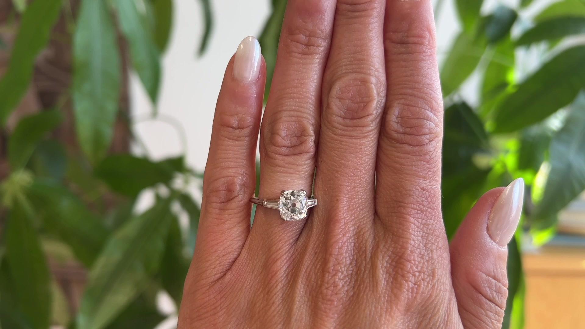 Art Deco GIA 2,74 Karat Diamant-Verlobungsring aus Platin mit altem Minenschliff (Art déco)