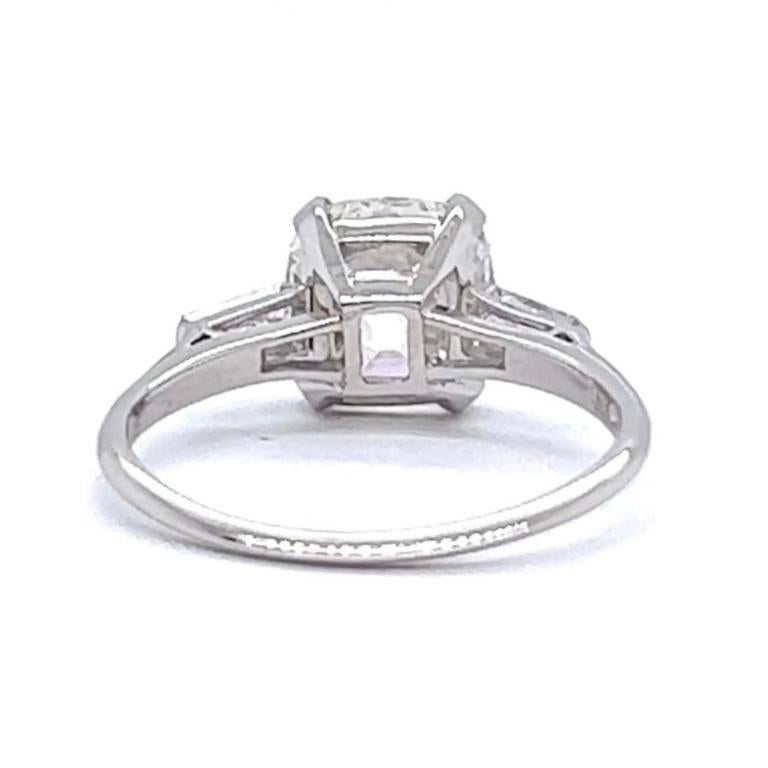 Art Deco GIA 2,74 Karat Diamant-Verlobungsring aus Platin mit altem Minenschliff 1