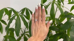 Art Deco Gia 2.96 Carats Elongated Carré Cut Diamond Platinum Engagement Ring