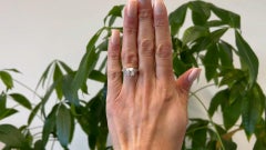 Art Deco GIA 3.01 Old Mine Cut Diamond 14k White Gold Ring