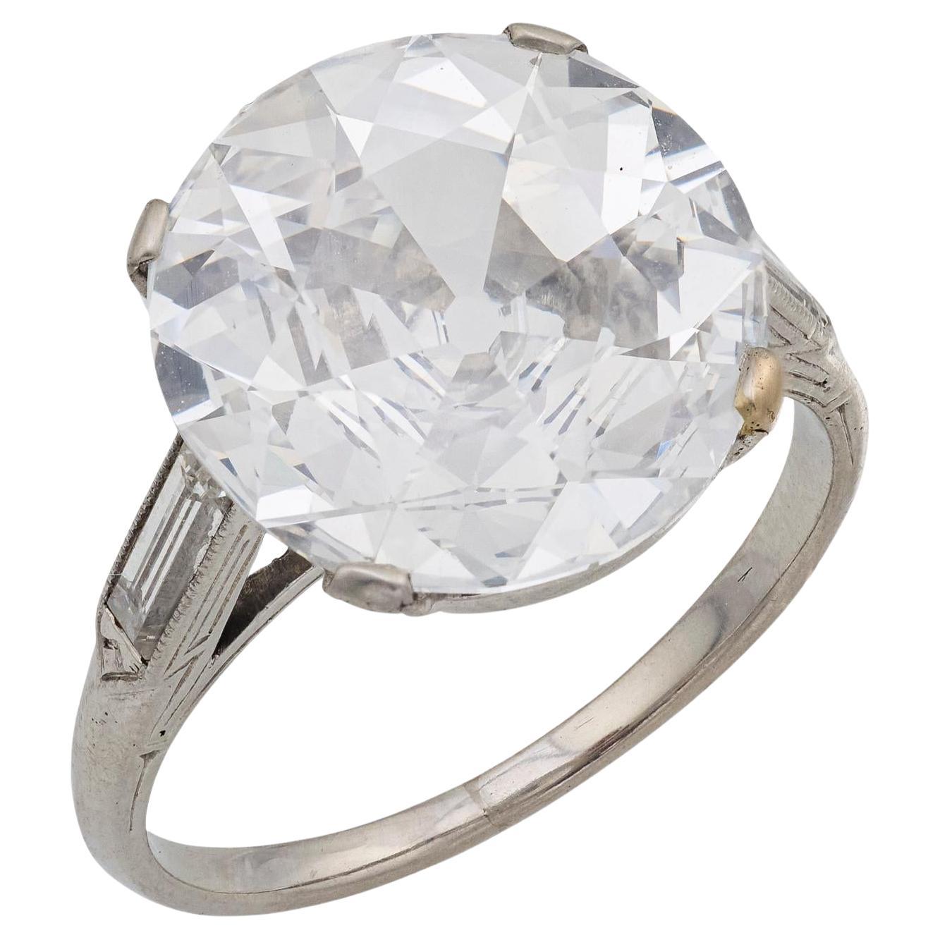 Art Deco GIA 4.60 carat diamond platinum engagement ring