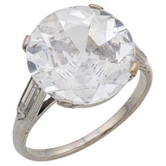 Art Deco GIA 4.60 carat diamond platinum engagement ring