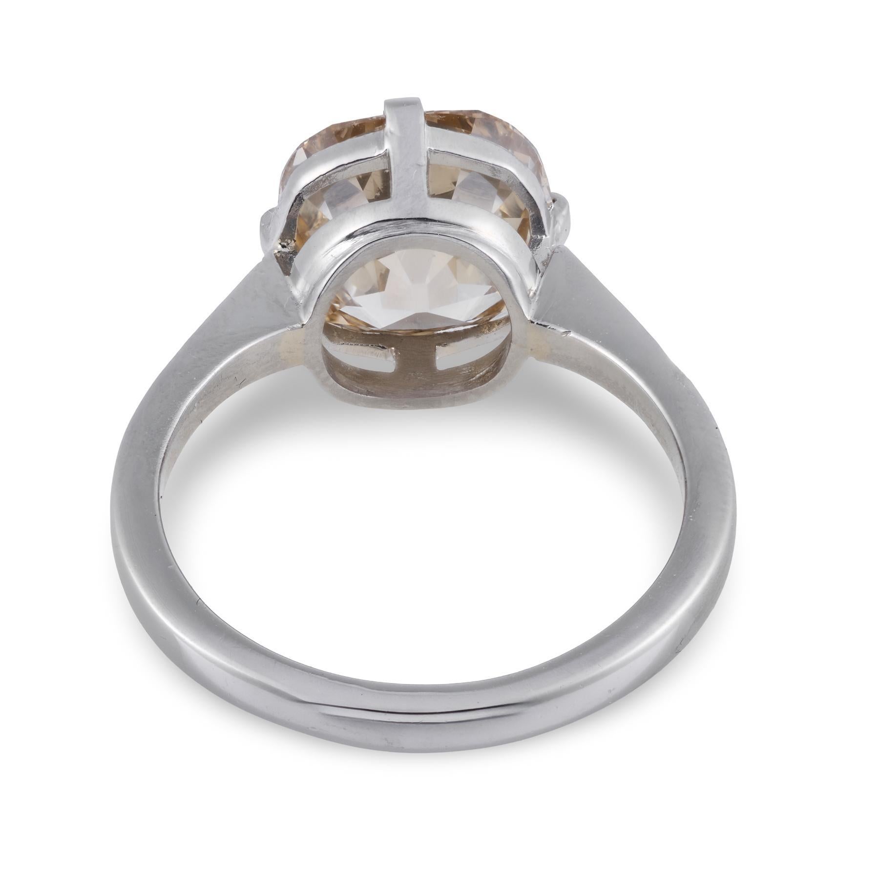 De las mujeres Art Déco GIA 5,00 quilates de diamante talla antigua en platino en venta