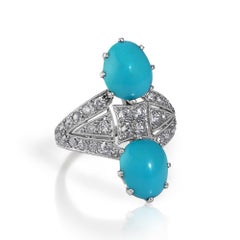 Art Deco GIA 6.64ctw Natural Untreated Turquoise Diamond Antique Vintage Plat
