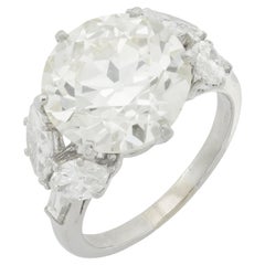 Art Deco GIA 8.27 carat old European cut diamond platinum ring