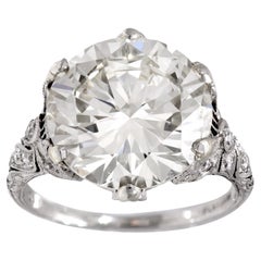 Art Deco GIA 8.84 carat diamond platinum ring