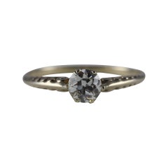Art Deco GIA Certified 0.62 Carat Diamond Solitaire Engagement Ring