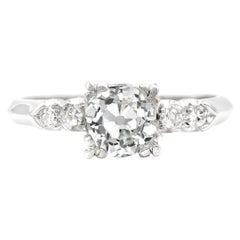 Art Deco GIA Certified 0.95 Ct. Platinum Engagement Ring I VS2