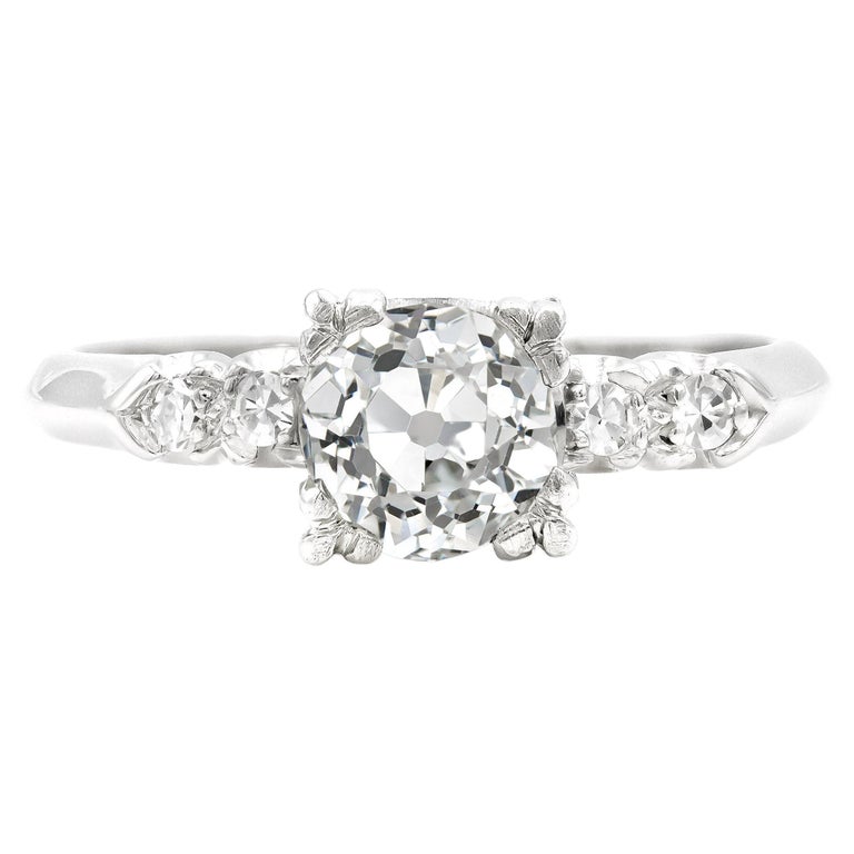 Art Deco GIA Certified 0.95 Ct. Platinum Engagement Ring I VS2 For Sale ...