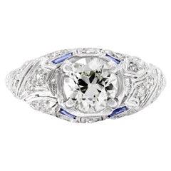 Art Deco GIA Certified 1.02 Ct. Diamond Engagement Ring M SI1 in Platinum