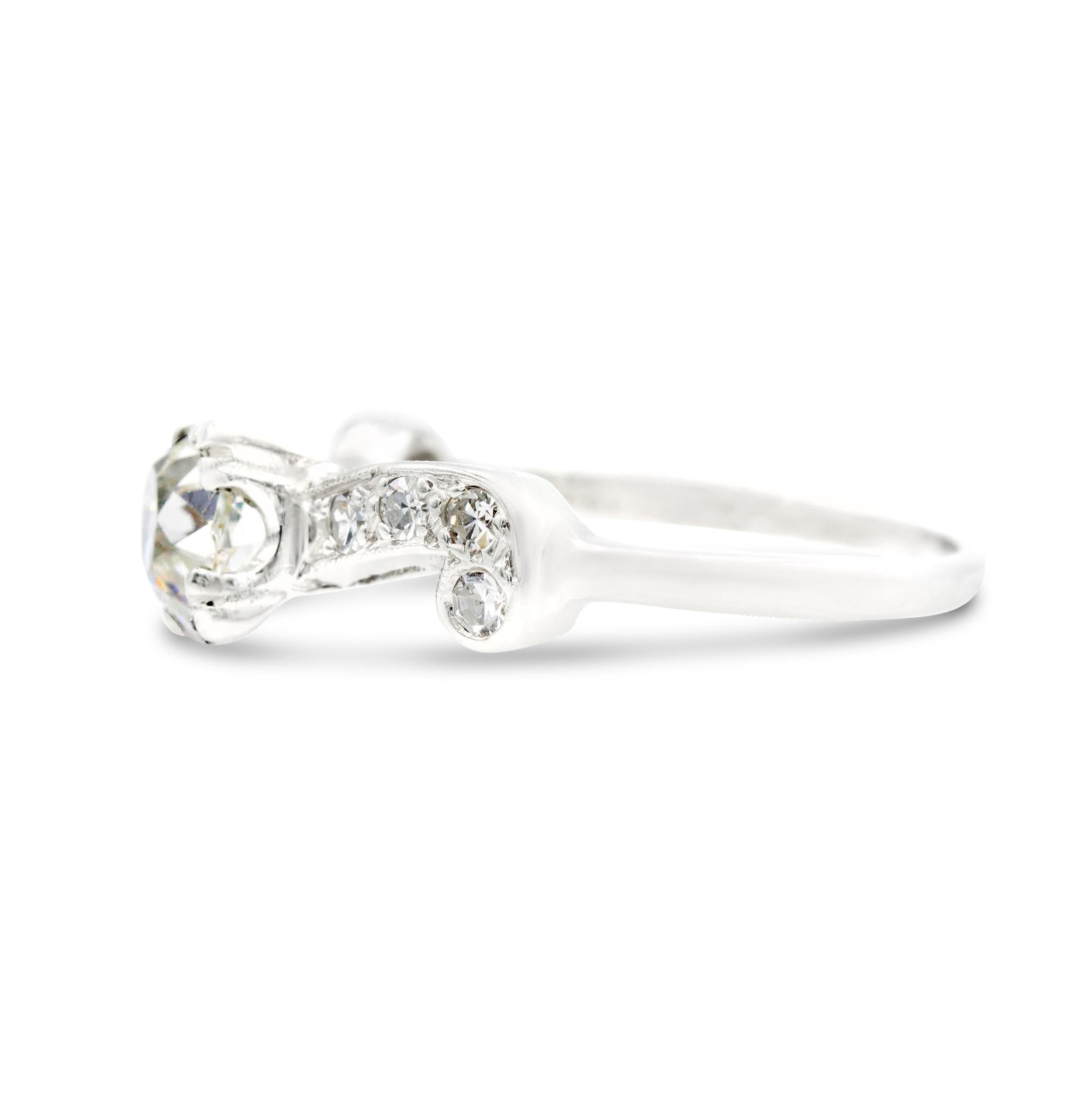 Old Mine Cut Art Deco GIA Certified 1.13 Ct. Old Mine Diamond Engagement Ring G SI2 For Sale