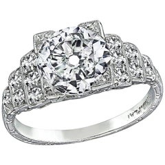 Art Deco GIA Certified 1.20 Carat Diamond Engagement Ring