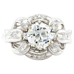 Vintage Art Deco GIA Certified 1.22 ct. Diamond Engagement Ring K SI1