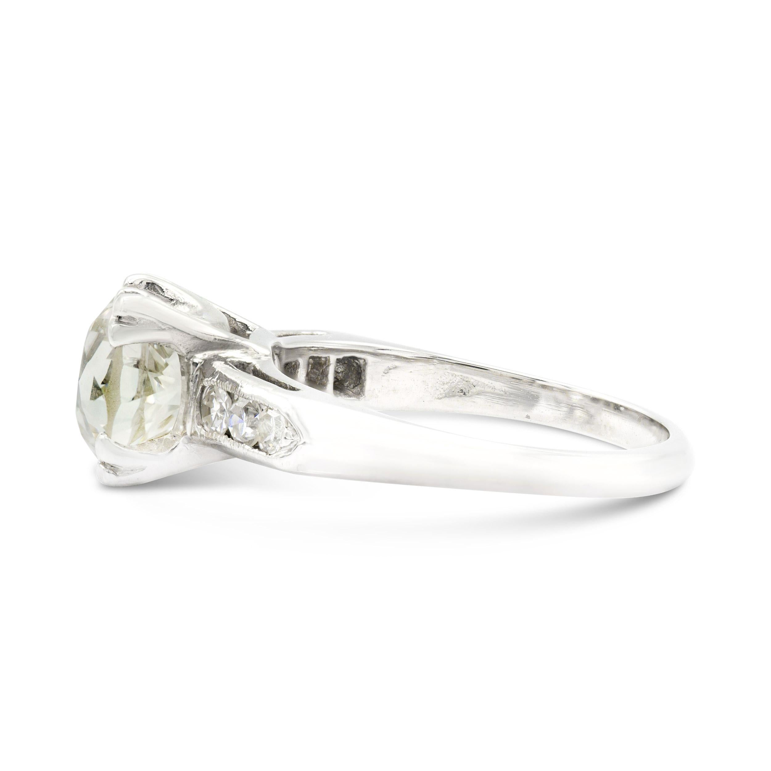 Art déco, GIA-zertifiziert 1,55 Karat Diamant-Verlobungsring M VS1 aus Platin (Alteuropäischer Schliff)