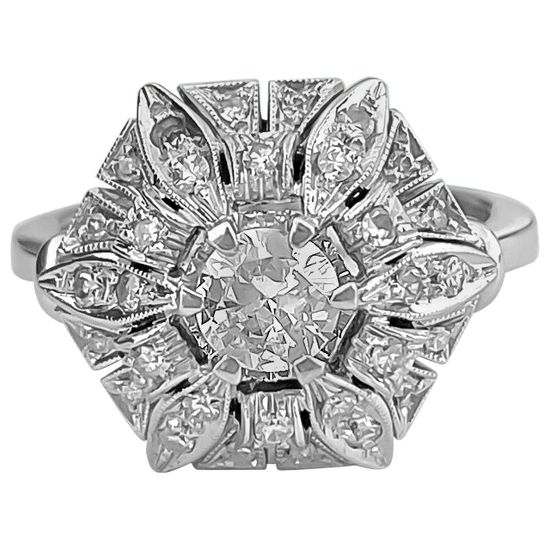 Art Deco Style GIA Certified 2.00 Carat Diamond Engagement Ring For Sale