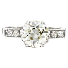 Art Deco GIA zertifiziert 2,00 Ct. Verlobungsring N VS2 aus Platin