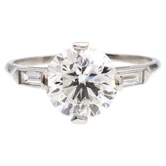 Art Deco GIA Certified 2.03ct Round Old European Cut Diamond Solitaire Ring