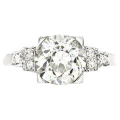 Art Deco GIA Certified 2.31 Ct. Diamond Engagement Ring L SI2 in Platinum