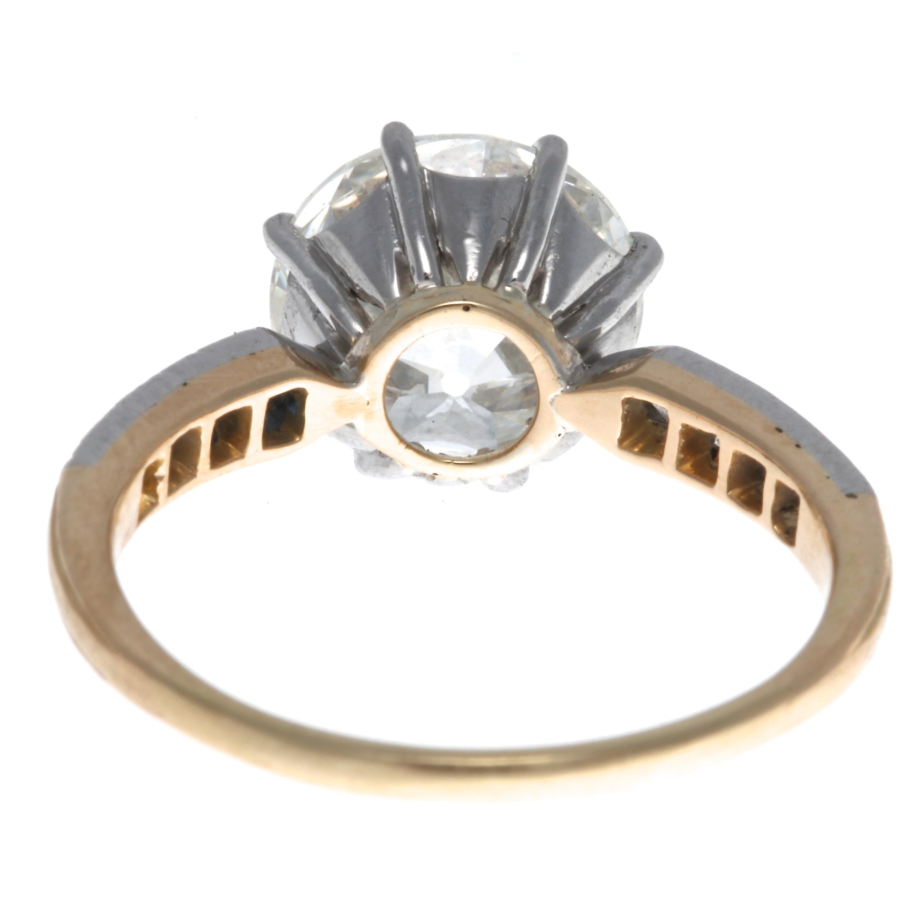 Art Deco GIA Certified 3.23 Carat Round Cut Diamond 18 Karat Ring 1