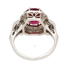 Art Deco GIA Certified 4.35 Carat No Heat Spinel Vintage Platinum Ring
