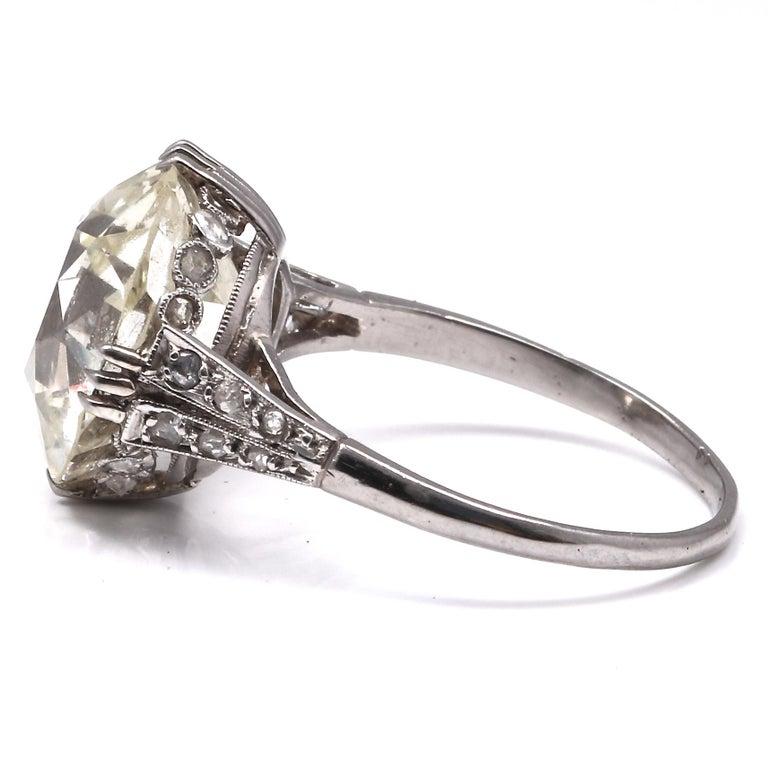 Women's Art Deco GIA Certified 8.28 Carat Diamond Platinum Engagement Ring
