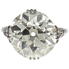 Art Deco GIA Certified 8.28 Carat Diamond Platinum Engagement Ring