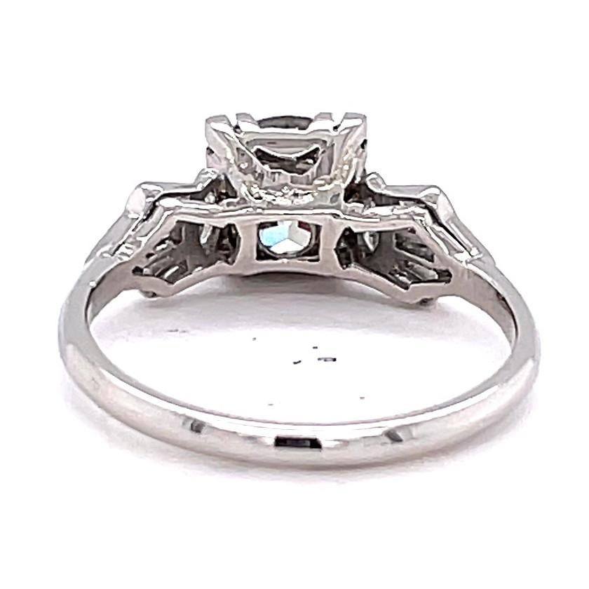 Women's or Men's Art Deco GIA Diamond Platinum Engagement Ring