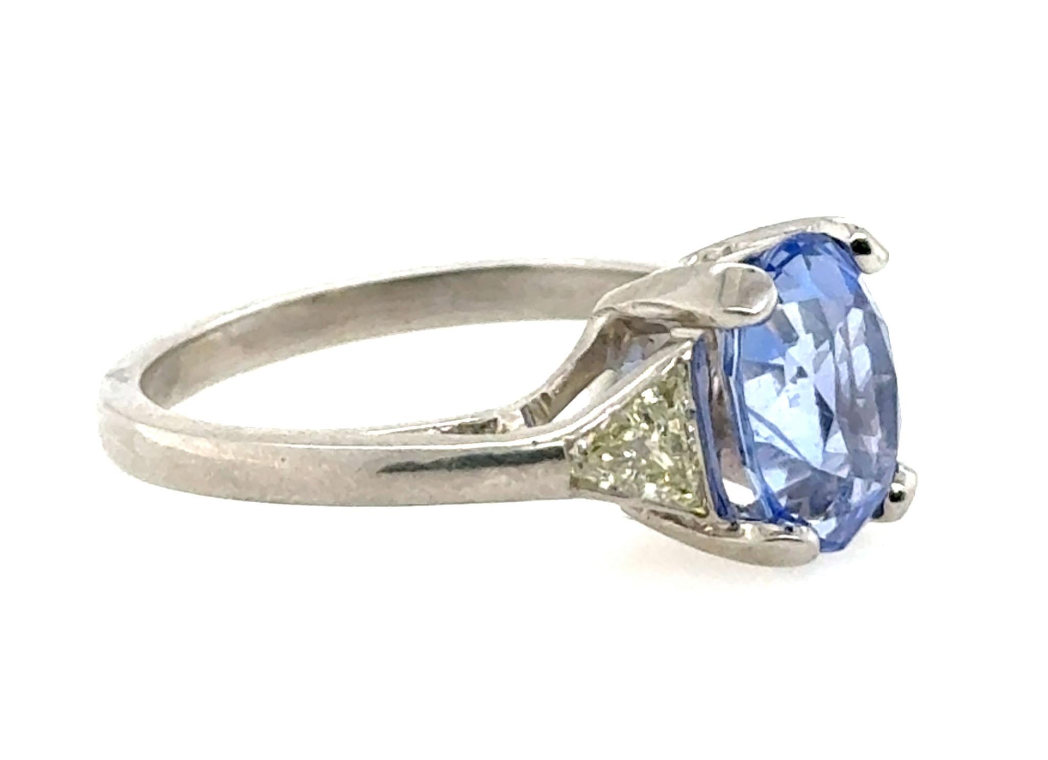 Art Deco GIA unbehandelter Sri Lanka Saphir-Diamant-Ring 3ct Original 1930er Platinu (Art déco)