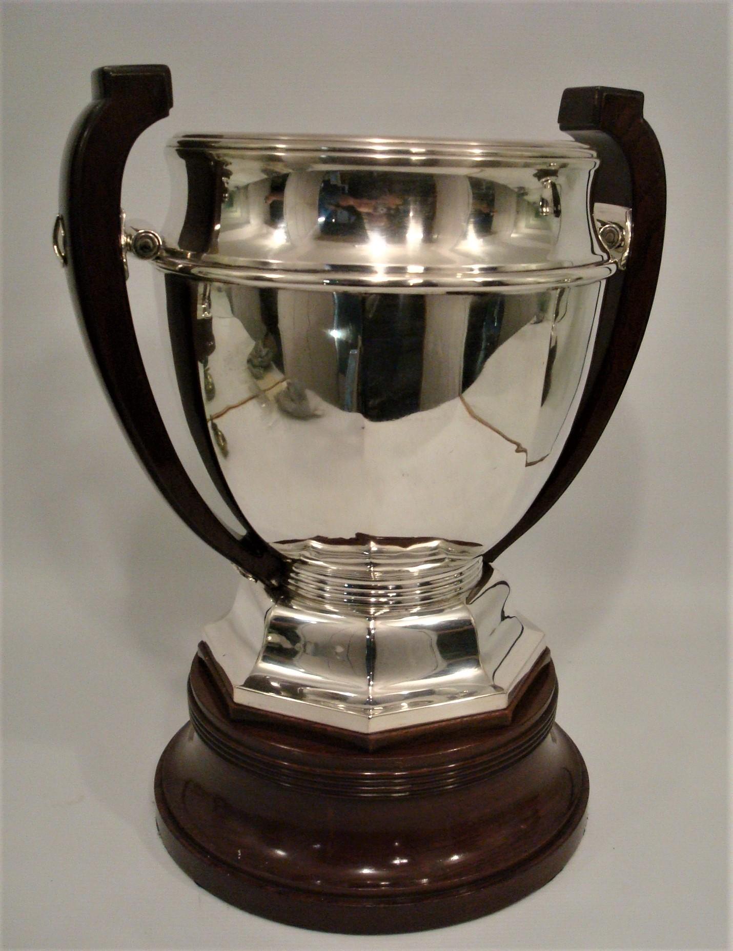 20th Century Art Deco Giant  Sterling Silver Polo Trophy - Cup - Champagne Cooler. Circa 1920 For Sale