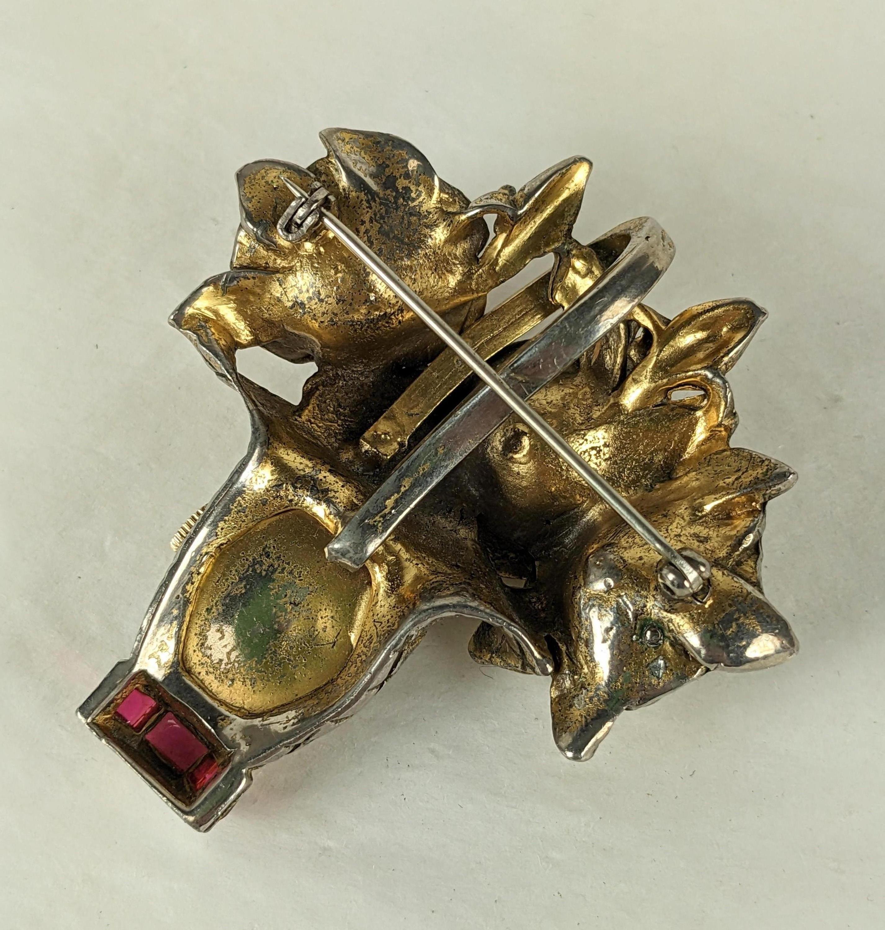 Art Deco Giardinetto Watch Brooch For Sale 2