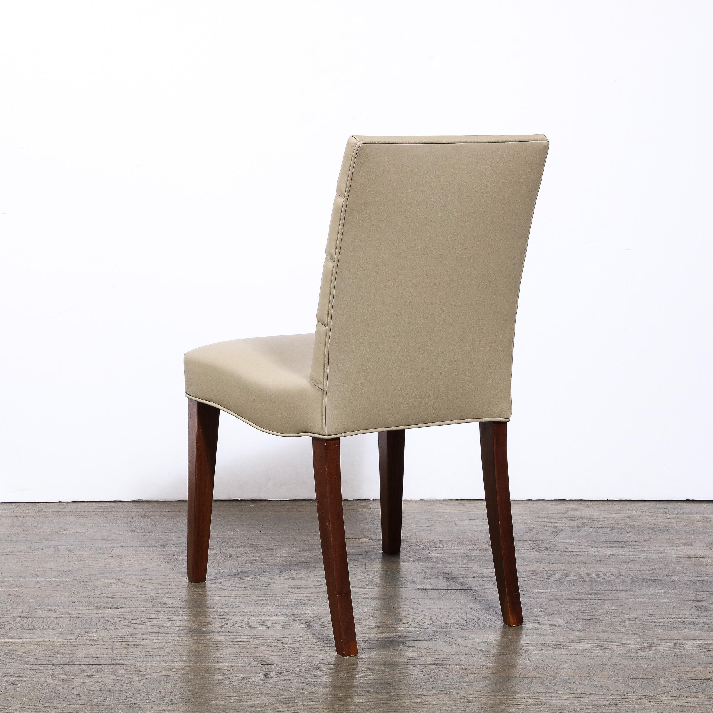 Art Deco Gilbert Rohde Chair in Holly Hunt Leather w/ Tufted Back & Walnut Legs For Sale 2