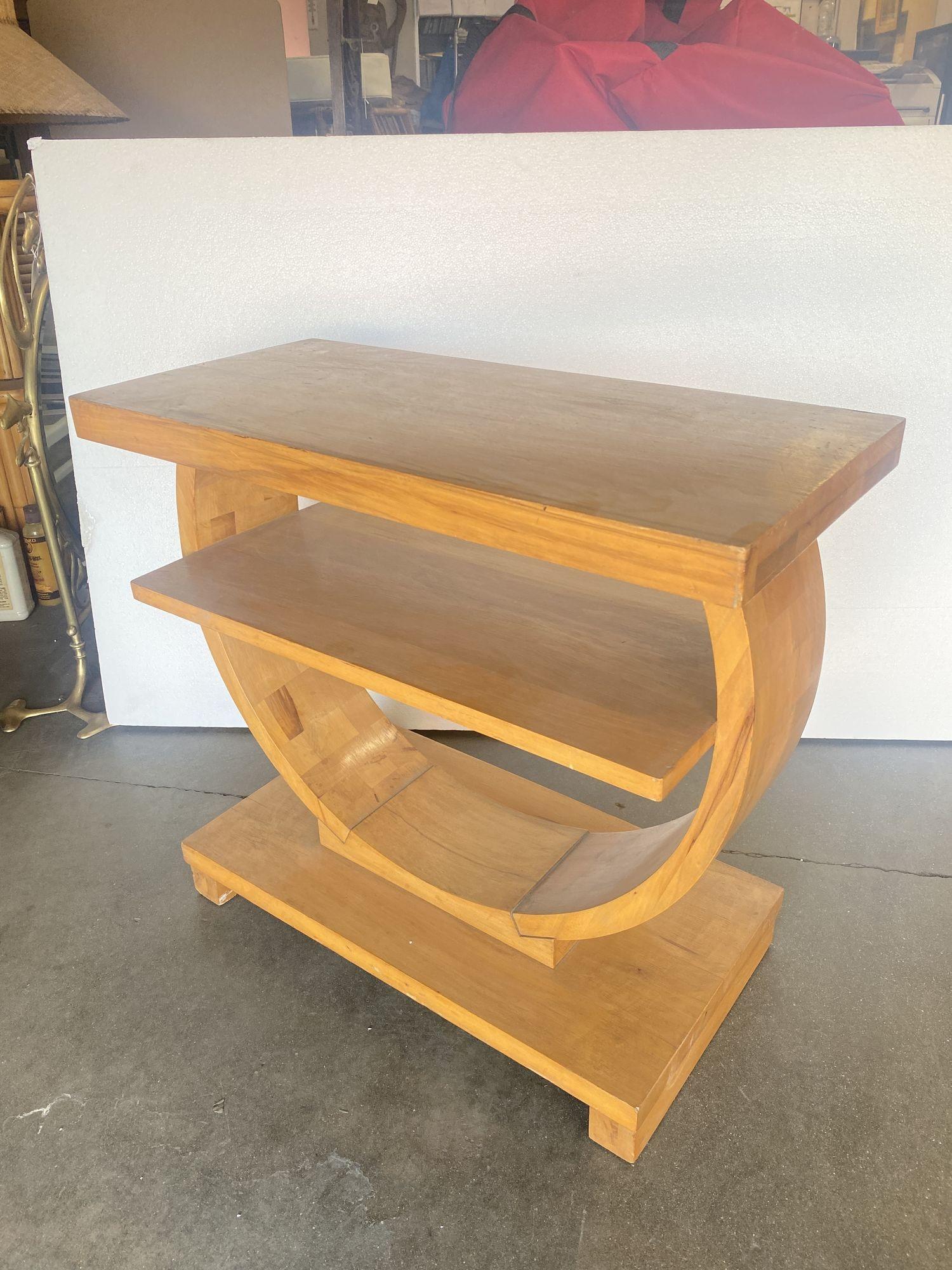 Art Deco Gilbert Rohde for Brown Saltman Geometric Side Table For Sale 5