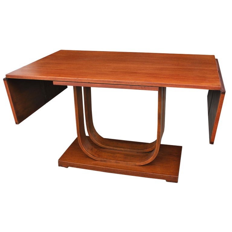 American Art Deco Gilbert Rohde Heywood Wakefield Extension Dining Table For Sale