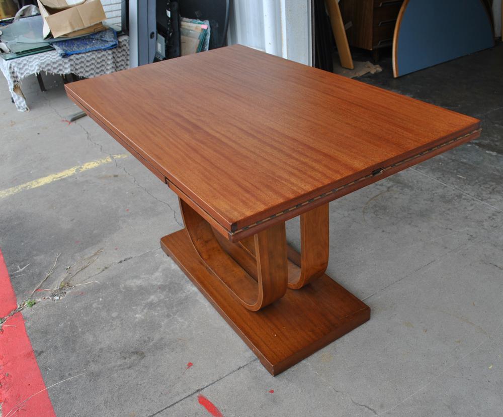 Art Deco Gilbert Rohde Heywood Wakefield Extension Dining Table In Good Condition In Pasadena, TX