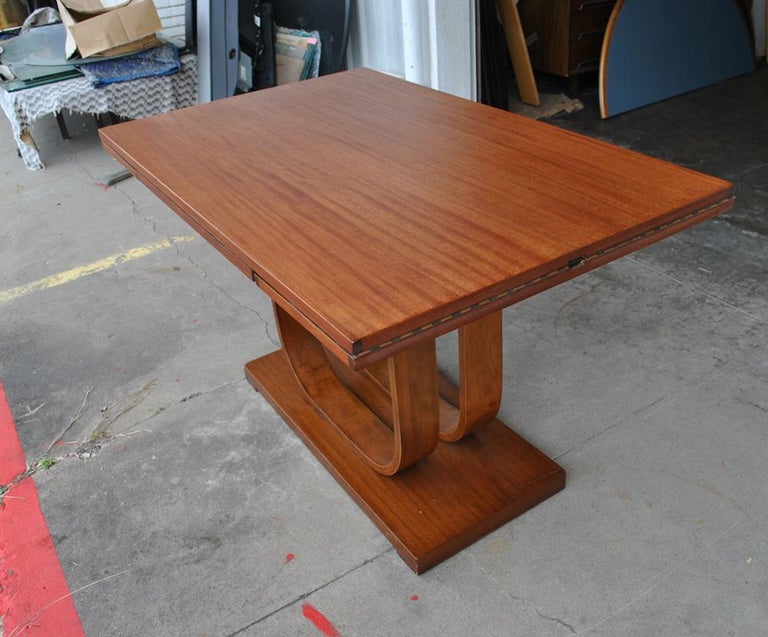 Mid-20th Century Art Deco Gilbert Rohde Heywood Wakefield Extension Dining Table For Sale