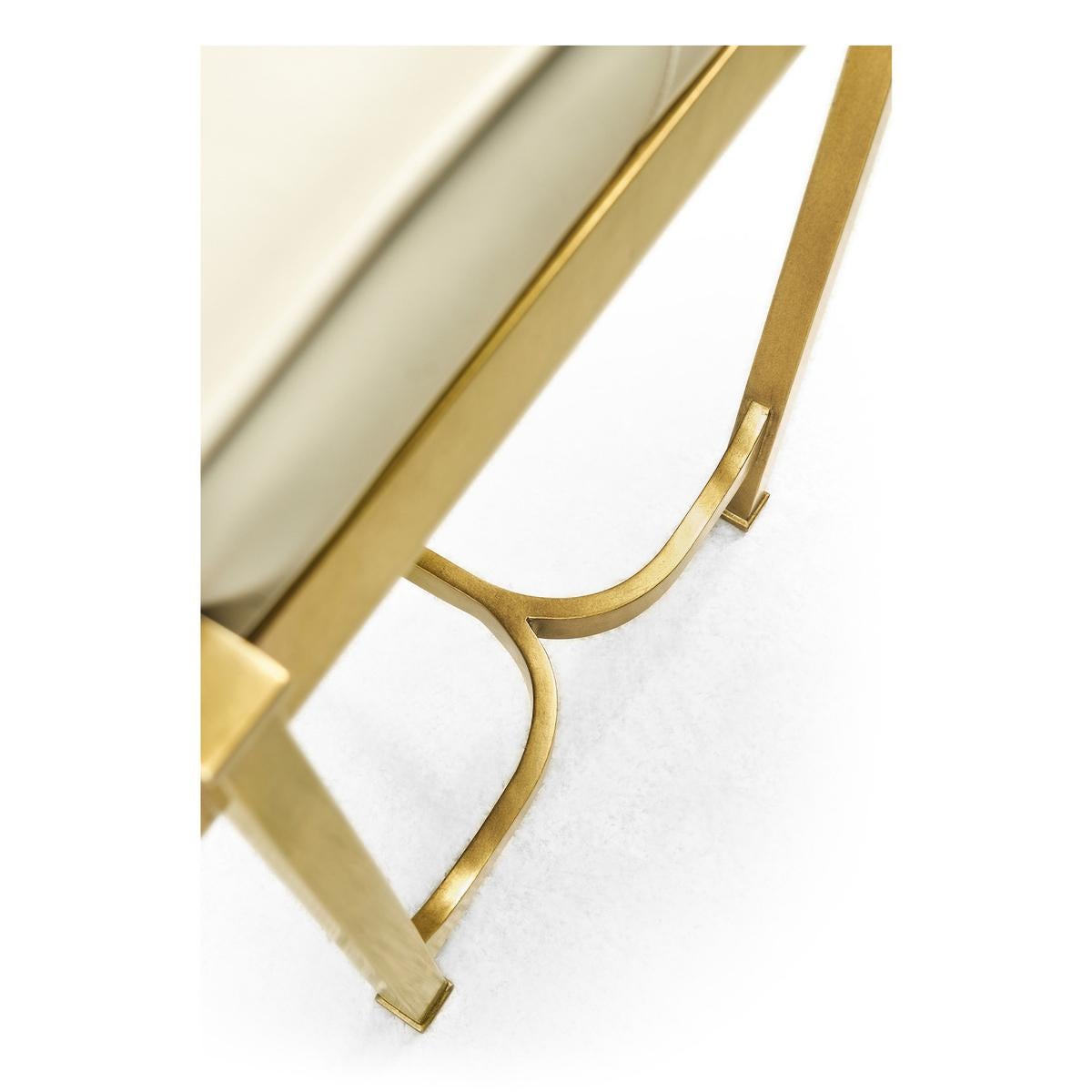 Contemporary Art Deco Gilded Bench For Sale